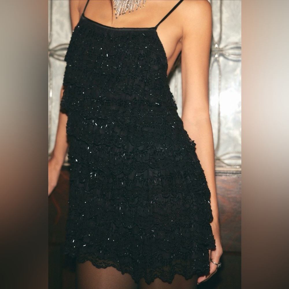 Free people dance til we drop mini dress black